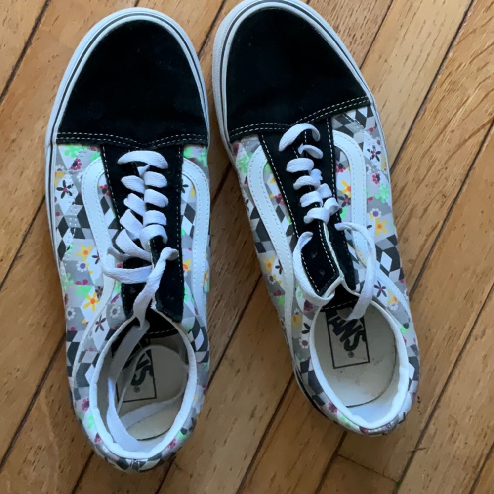 Vans old skool  checker cube sneaker shoes black gray new